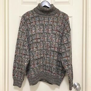 Missoni Sport Knit Turtleneck‎ Sweater Wool Alpaca Blend Multicolor Italy Made L